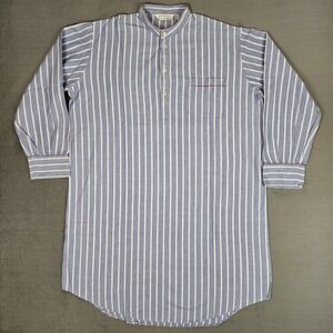 Derek Rose Sleepshirt Mens Large Stripe Bullock & Jones Soft Flannel Band Collar